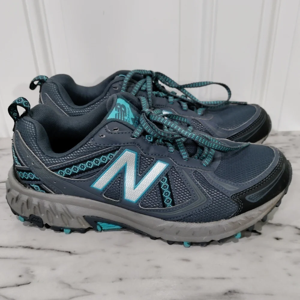 New Balance Women's 410 V5 WT410LO5 Gray Blue Running Shoes Sneakers Siz…